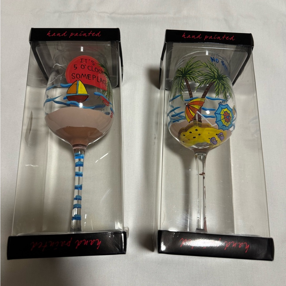 Hand painted wine glasses